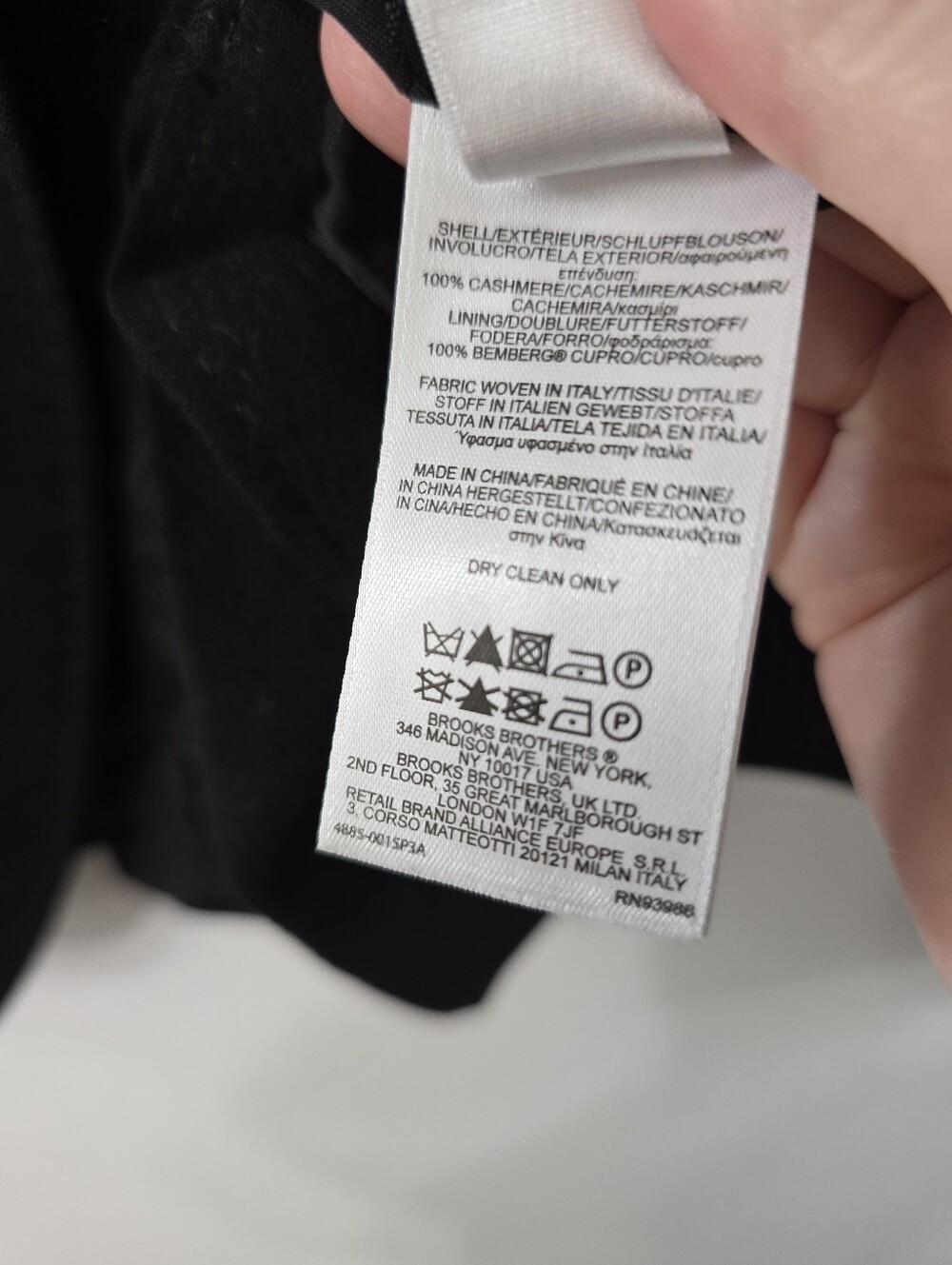 Loro Piana Brooks Brothers Two Button Cashmere Blazer Jacket Solid Black Size 2 - Picture 16 of 16